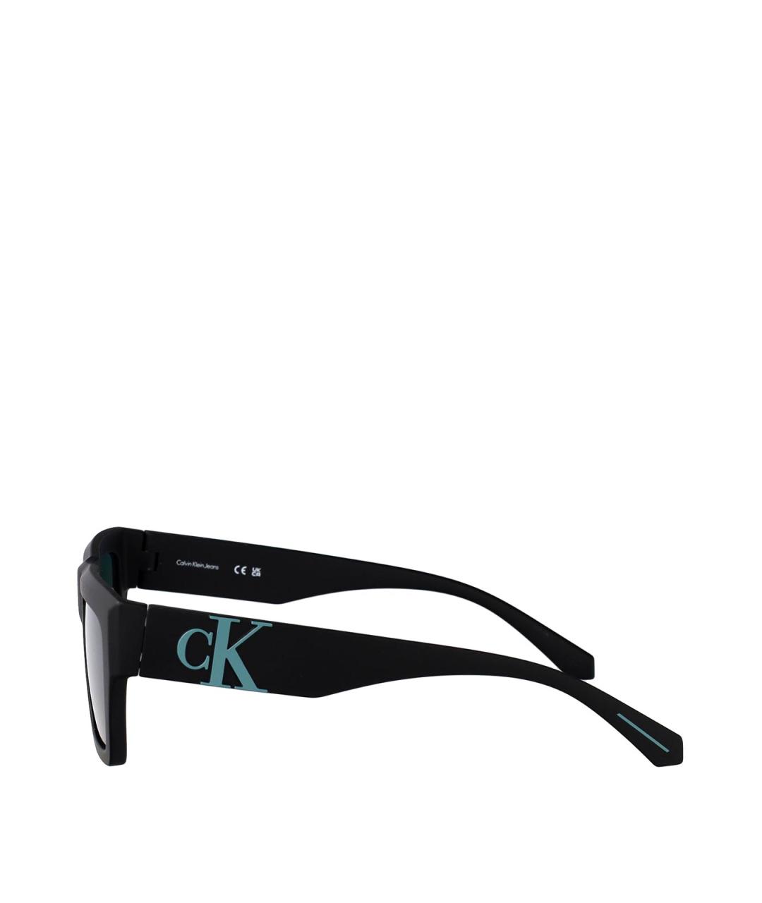 CALVIN KLEIN Черные металлические солнцезащитные очки, фото 3