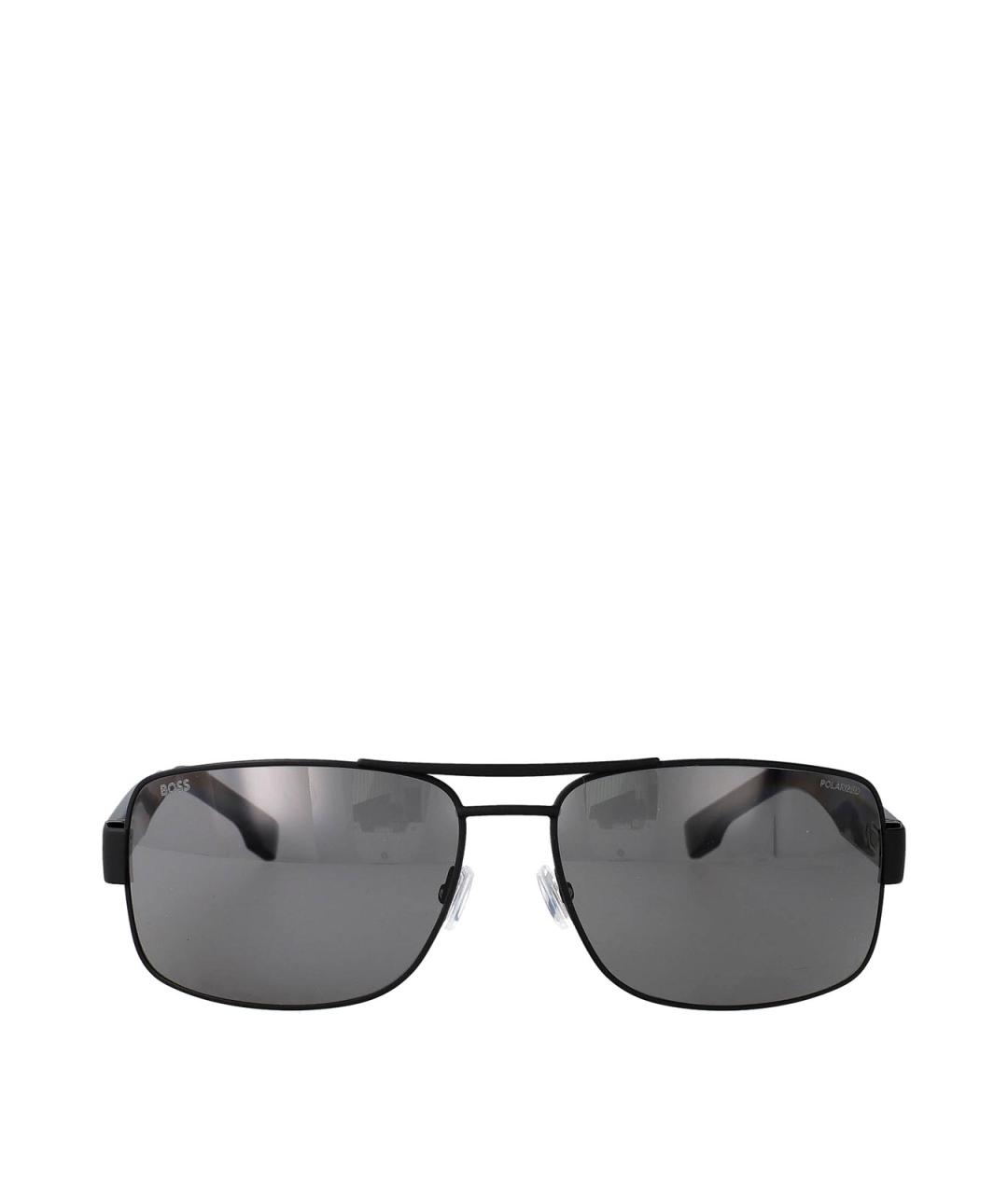 HUGO BOSS Черные металлические солнцезащитные очки, фото 1
