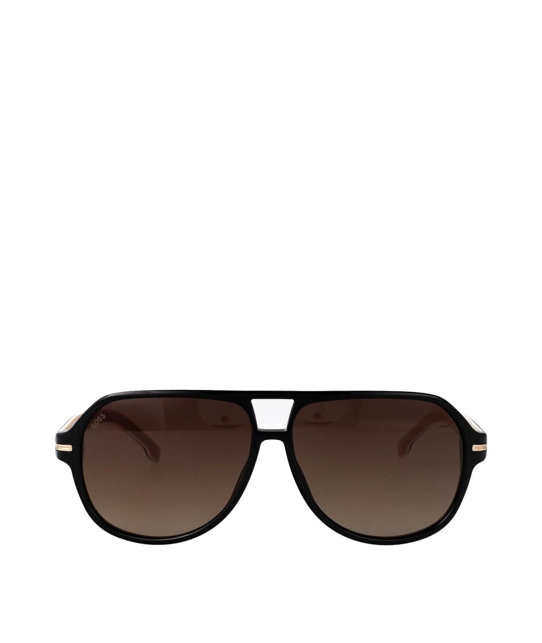 HUGO BOSS Черные пластиковые солнцезащитные очки, фото 1