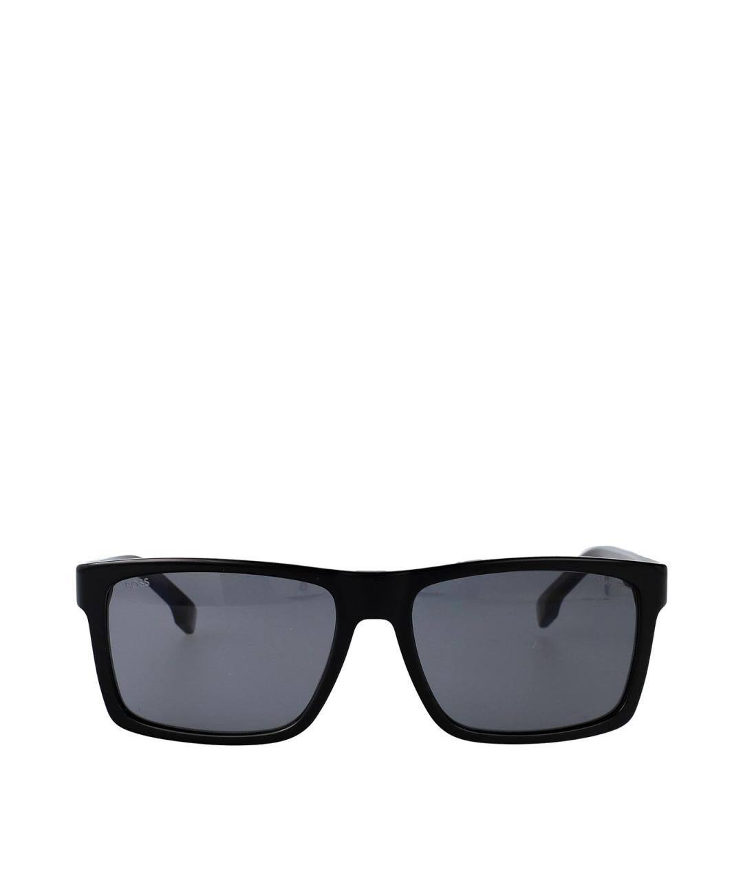 HUGO BOSS Черные пластиковые солнцезащитные очки, фото 1