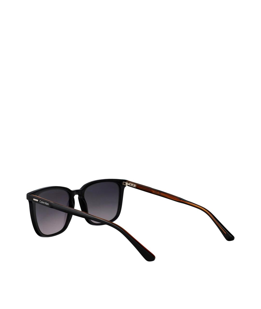 CALVIN KLEIN Черные пластиковые солнцезащитные очки, фото 4