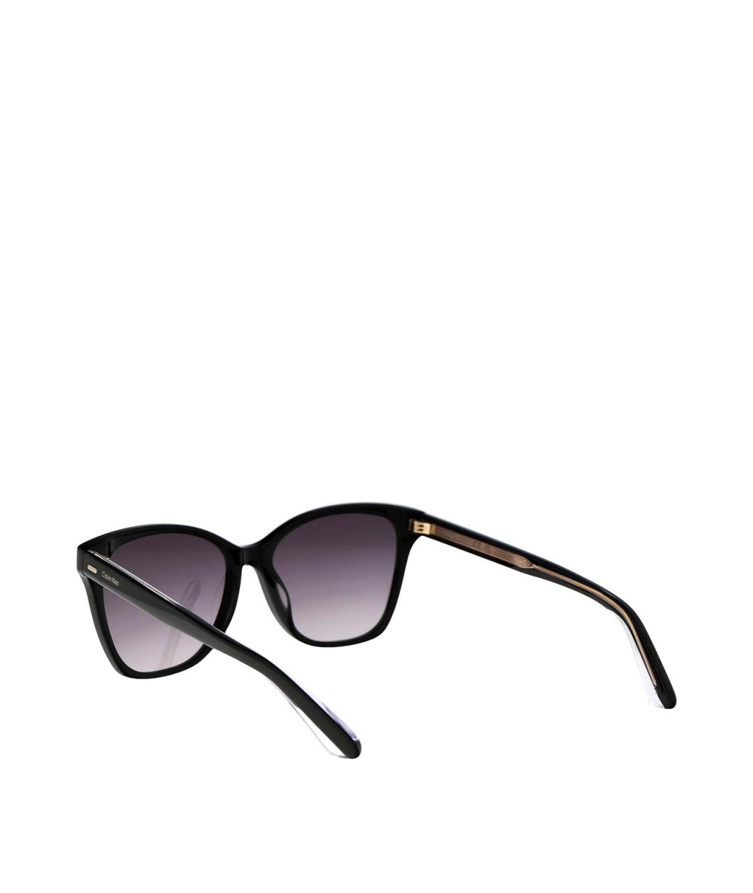 CALVIN KLEIN Черные пластиковые солнцезащитные очки, фото 4