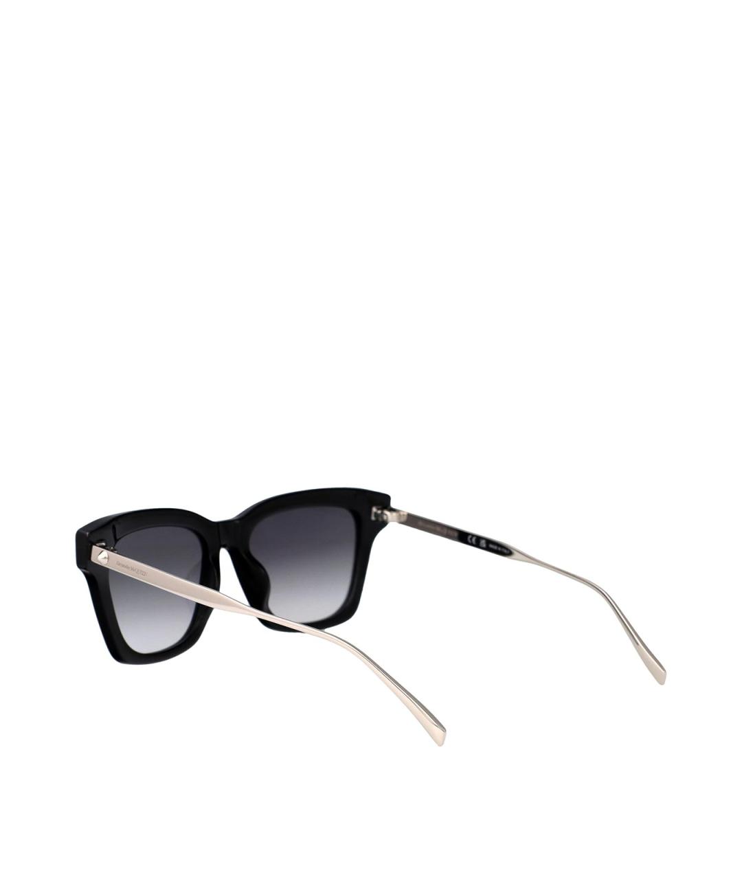 ALEXANDER MCQUEEN Черные металлические солнцезащитные очки, фото 4