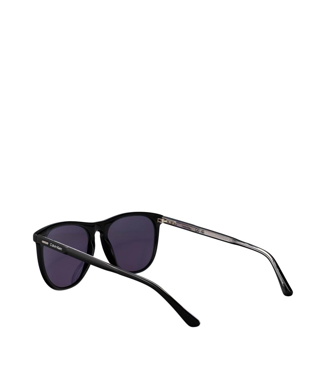 CALVIN KLEIN Черные пластиковые солнцезащитные очки, фото 4