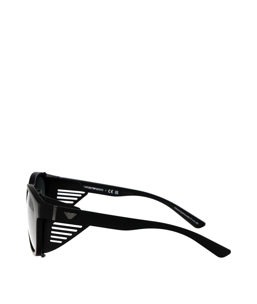 EMPORIO ARMANI Черные пластиковые солнцезащитные очки, фото 3