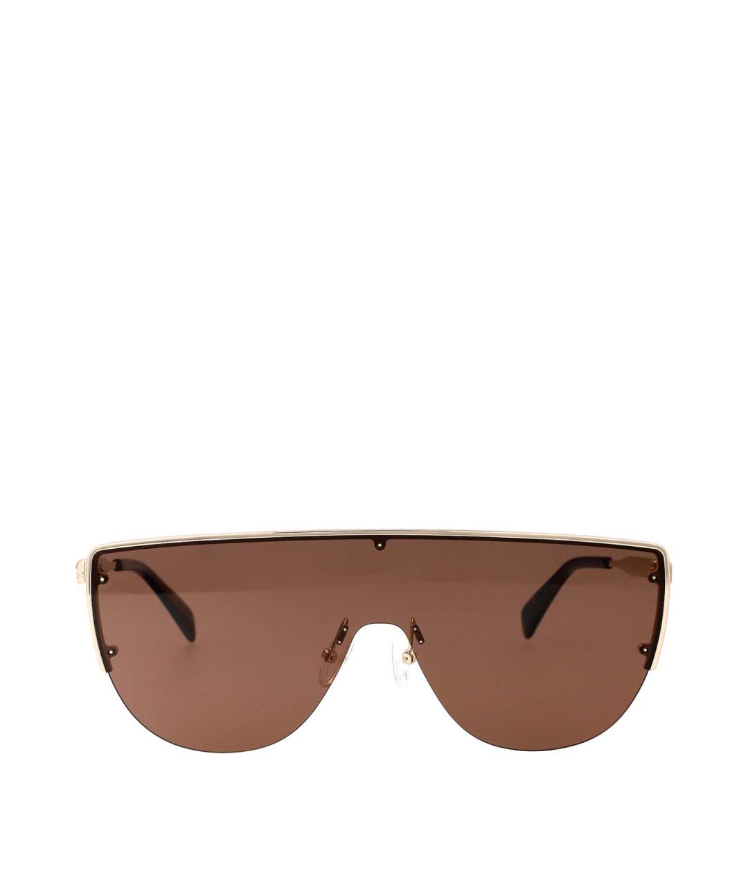 ALEXANDER MCQUEEN Золотые металлические солнцезащитные очки, фото 1