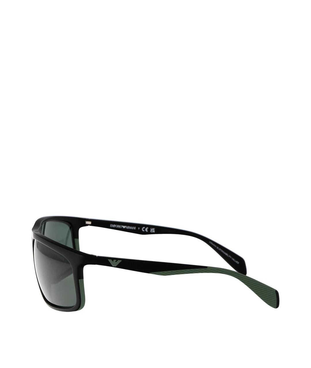 EMPORIO ARMANI Черные пластиковые солнцезащитные очки, фото 3