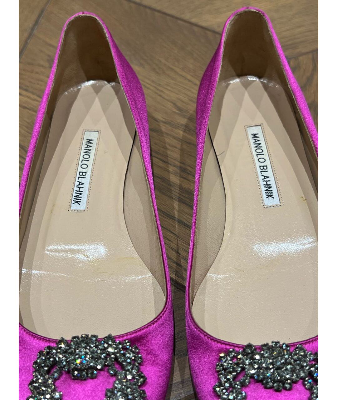 MANOLO BLAHNIK Фуксия текстильные балетки, фото 6