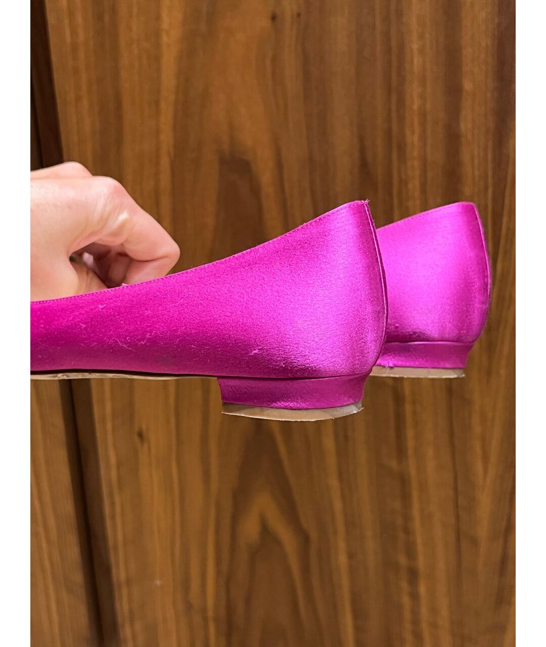 MANOLO BLAHNIK Фуксия текстильные балетки, фото 5