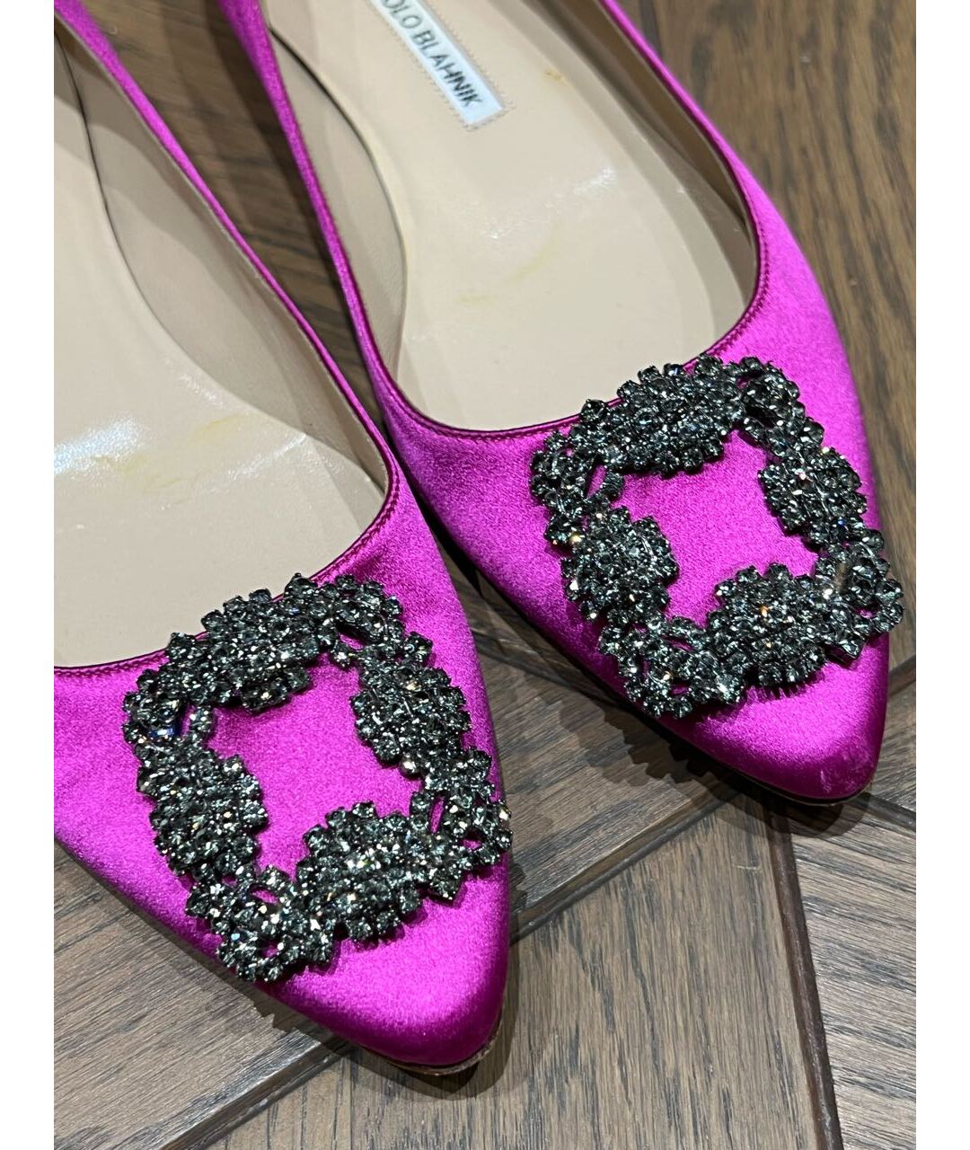 MANOLO BLAHNIK Фуксия текстильные балетки, фото 8