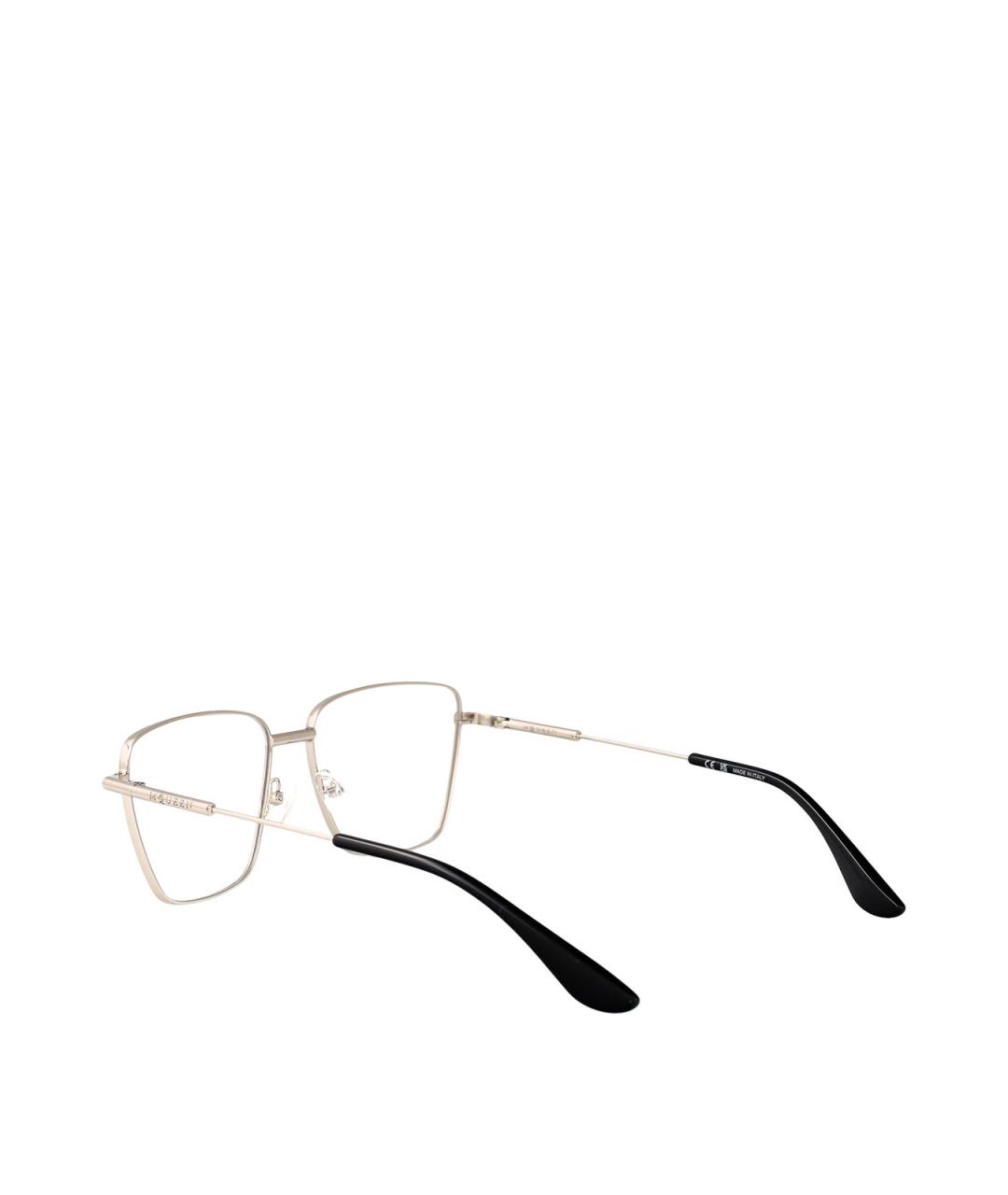 ALEXANDER MCQUEEN Серебряные металлические солнцезащитные очки, фото 4