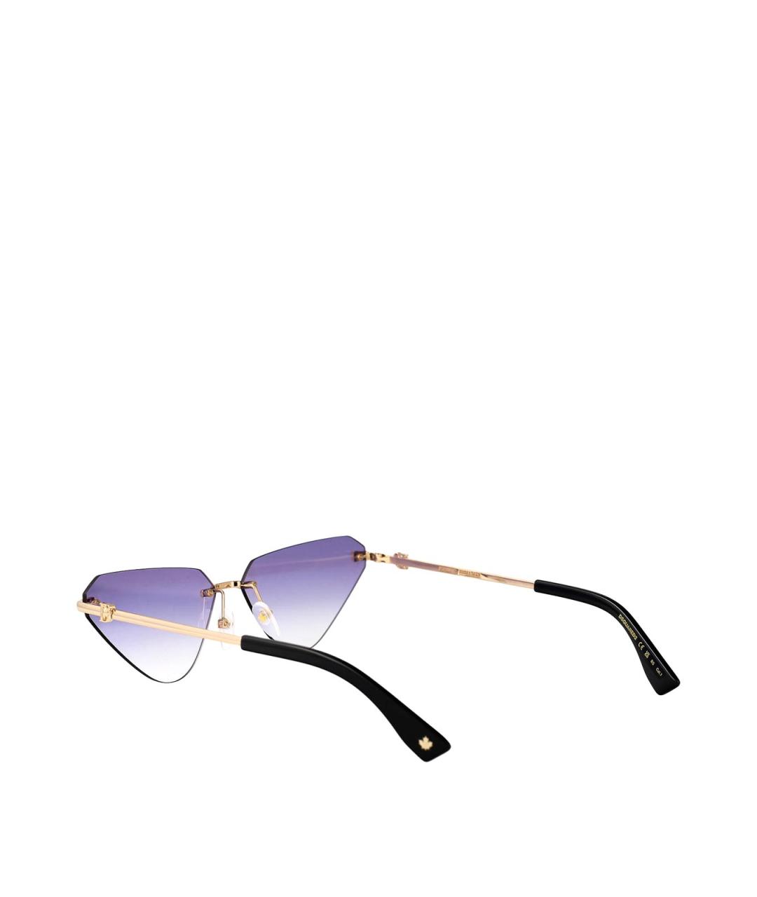 DSQUARED2 Золотые металлические солнцезащитные очки, фото 4