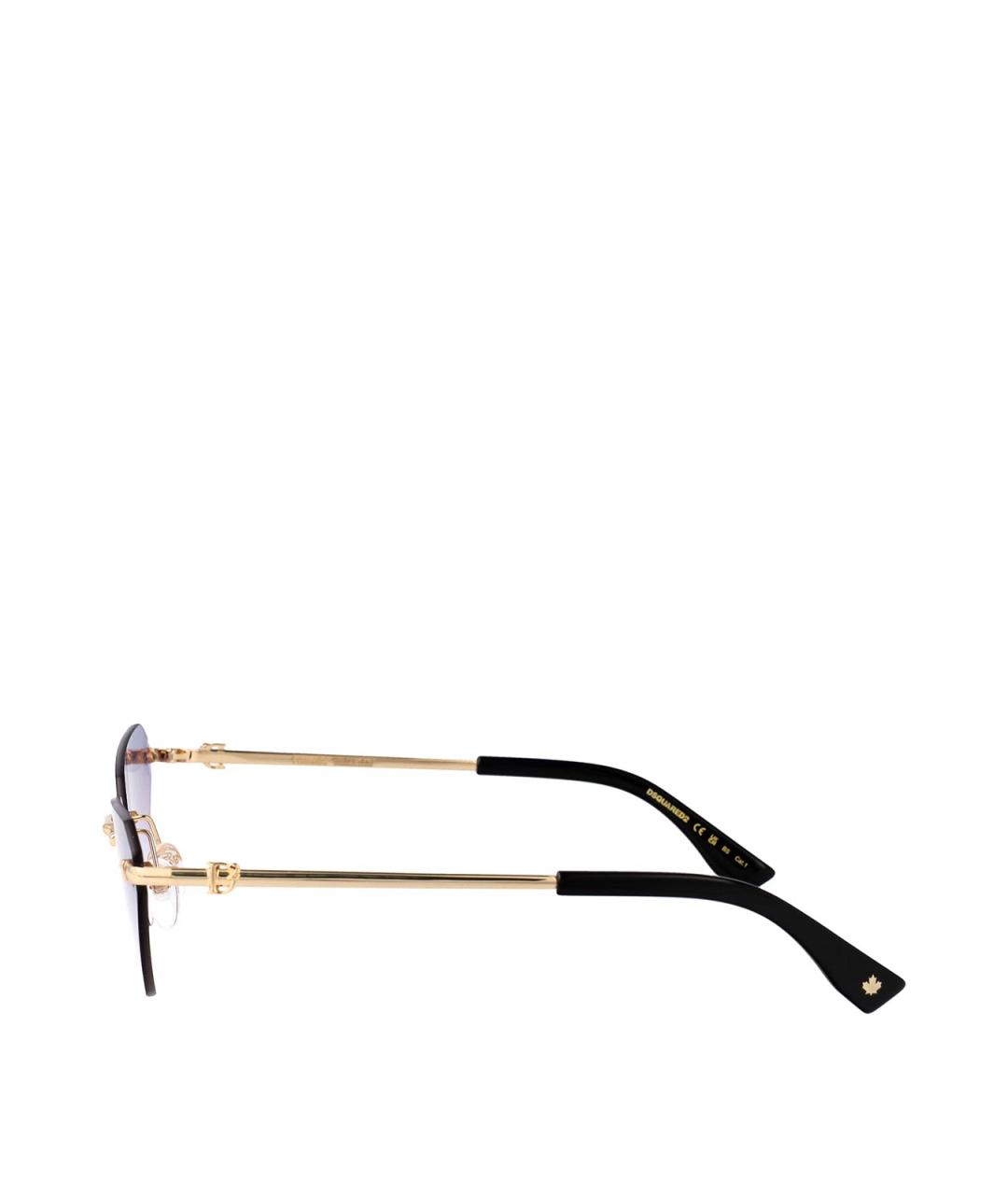 DSQUARED2 Золотые металлические солнцезащитные очки, фото 3