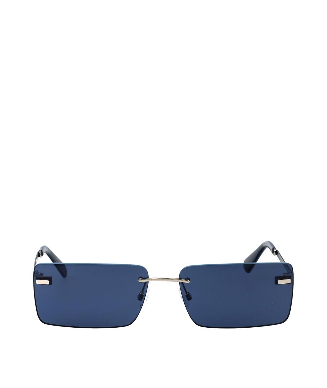 CALVIN KLEIN Серебряные металлические солнцезащитные очки, фото 1