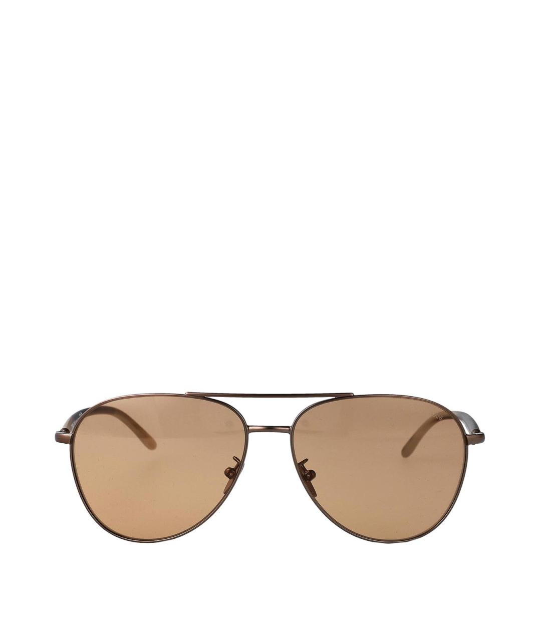 GIORGIO ARMANI Коричневые металлические солнцезащитные очки, фото 1