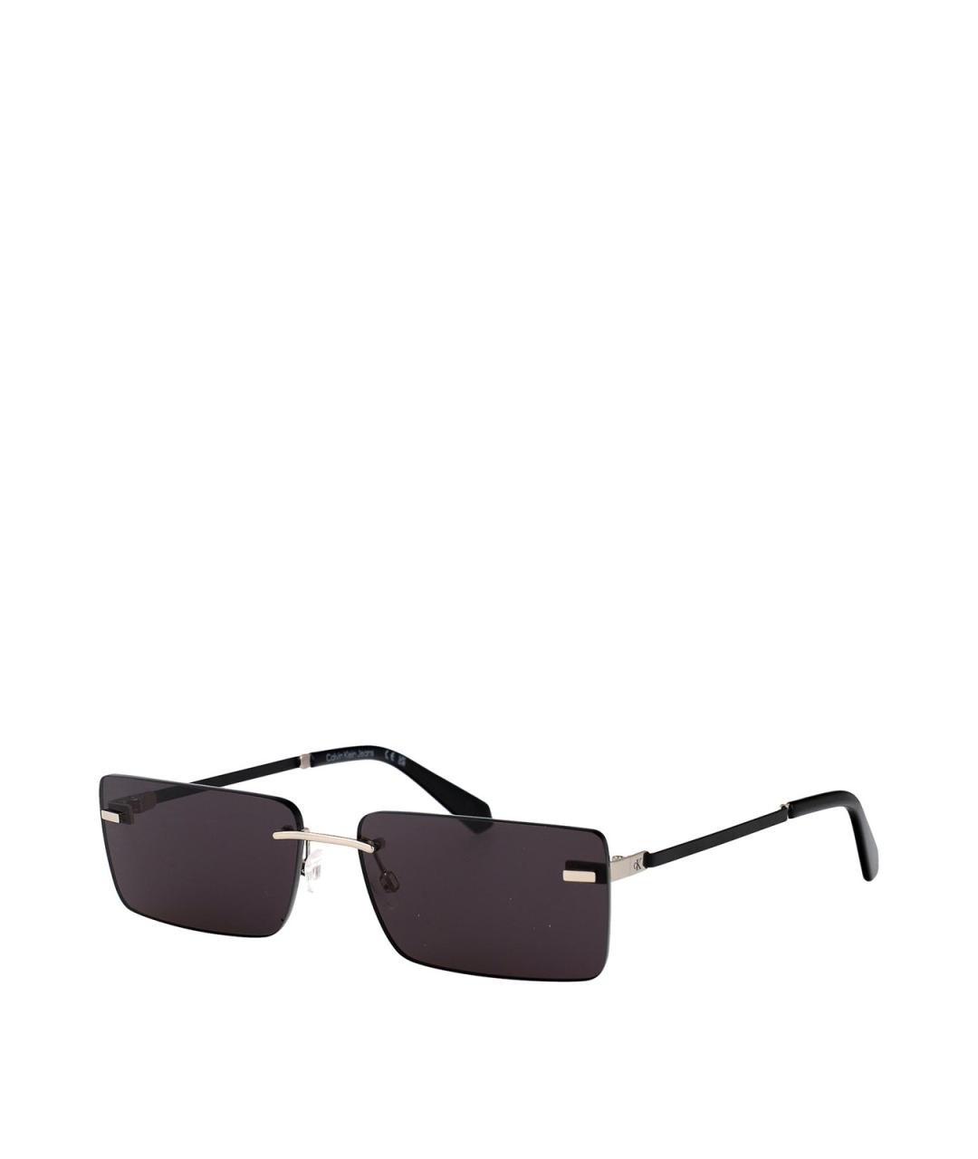 CALVIN KLEIN Серебряные металлические солнцезащитные очки, фото 2