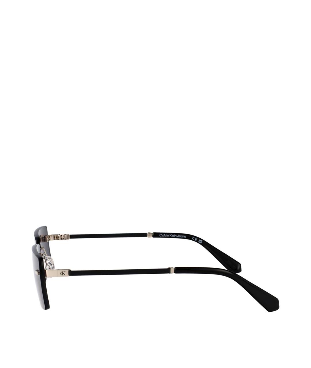 CALVIN KLEIN Серебряные металлические солнцезащитные очки, фото 3