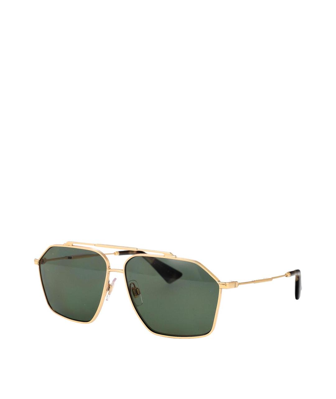 DOLCE&GABBANA Золотые металлические солнцезащитные очки, фото 2