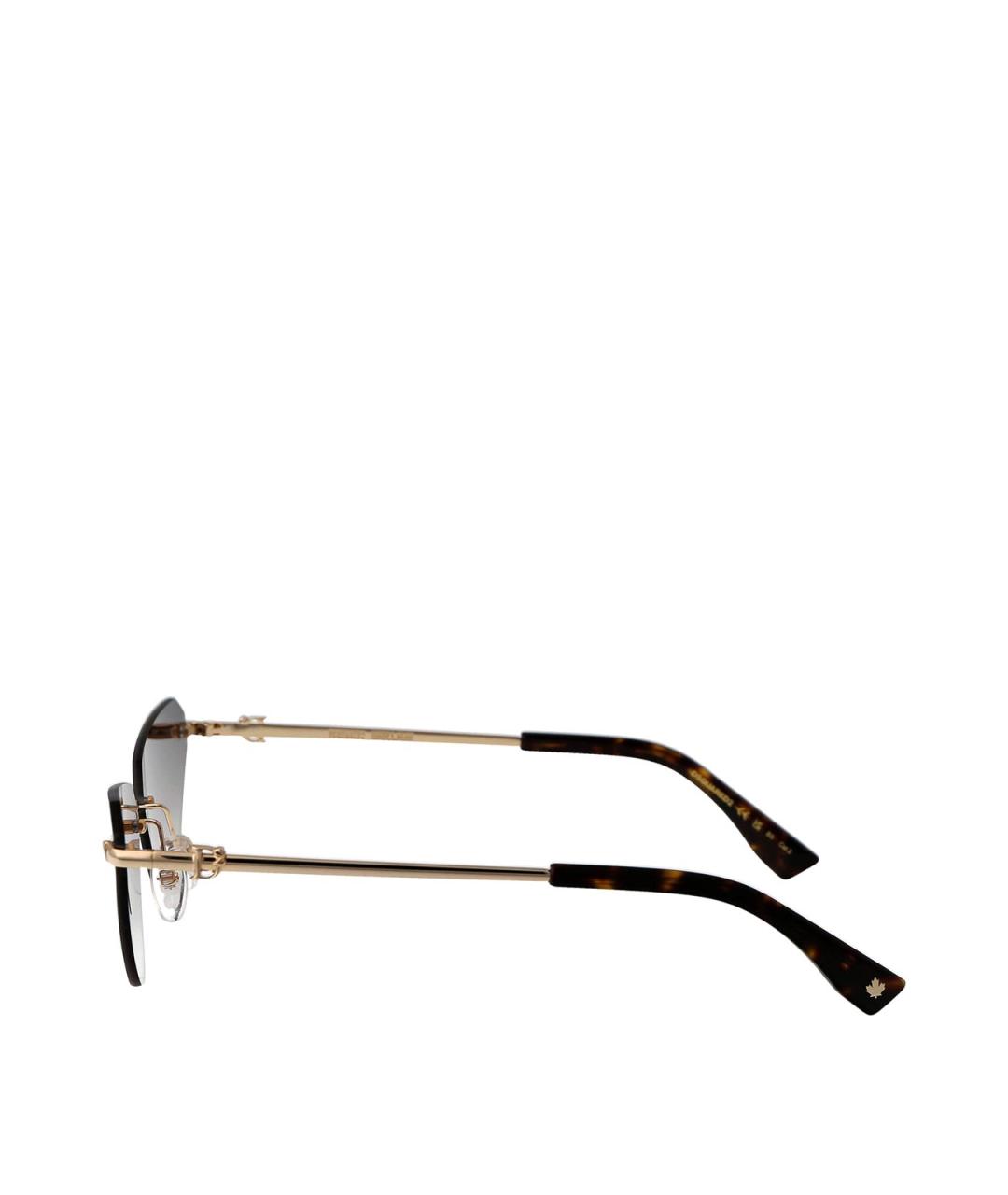 DSQUARED2 Золотые металлические солнцезащитные очки, фото 3