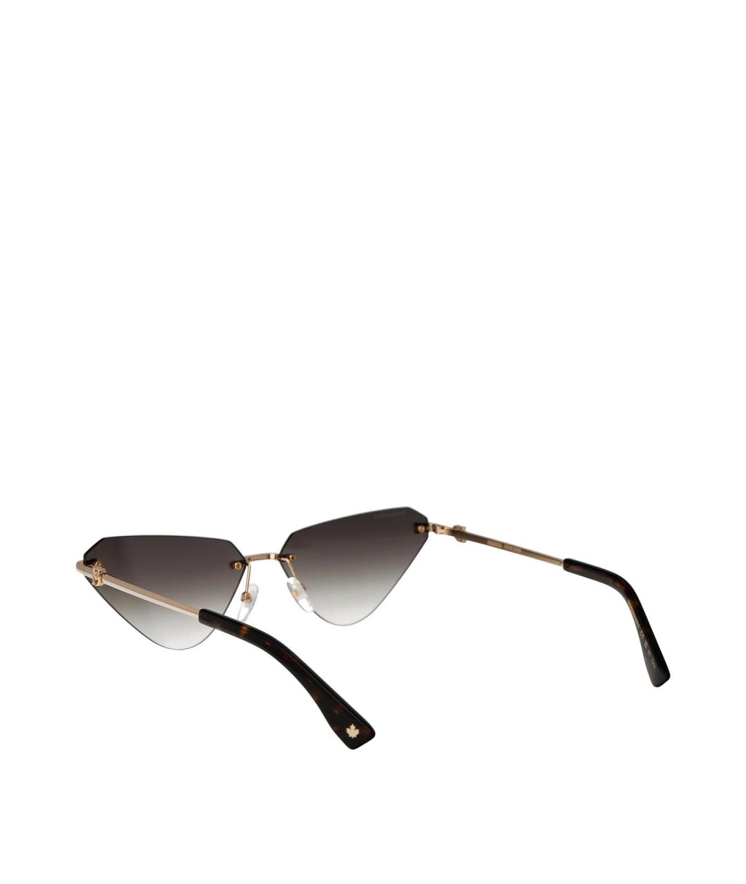 DSQUARED2 Золотые металлические солнцезащитные очки, фото 4