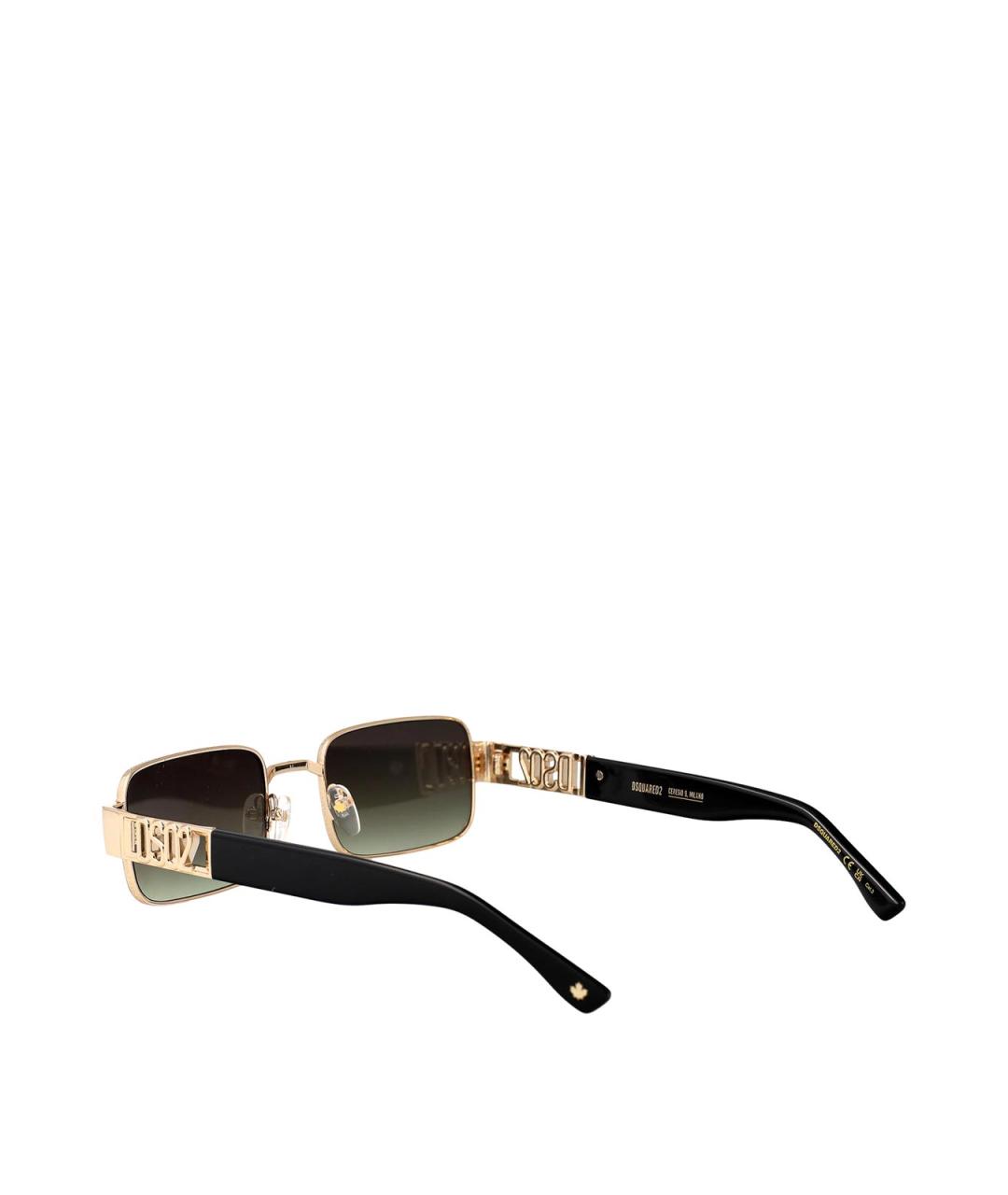 DSQUARED2 Золотые металлические солнцезащитные очки, фото 4