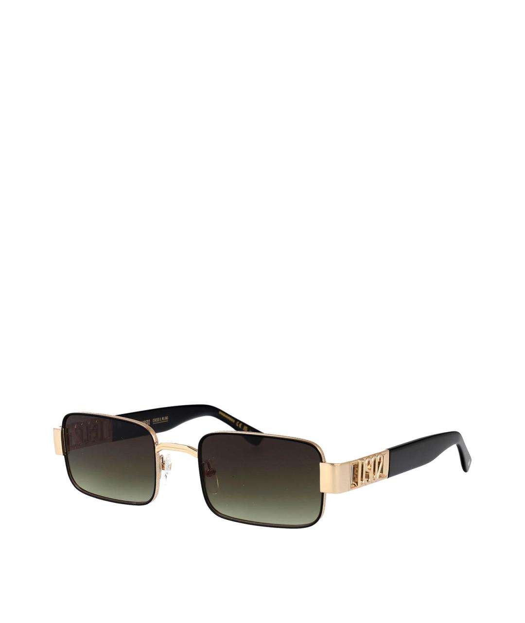 DSQUARED2 Золотые металлические солнцезащитные очки, фото 2