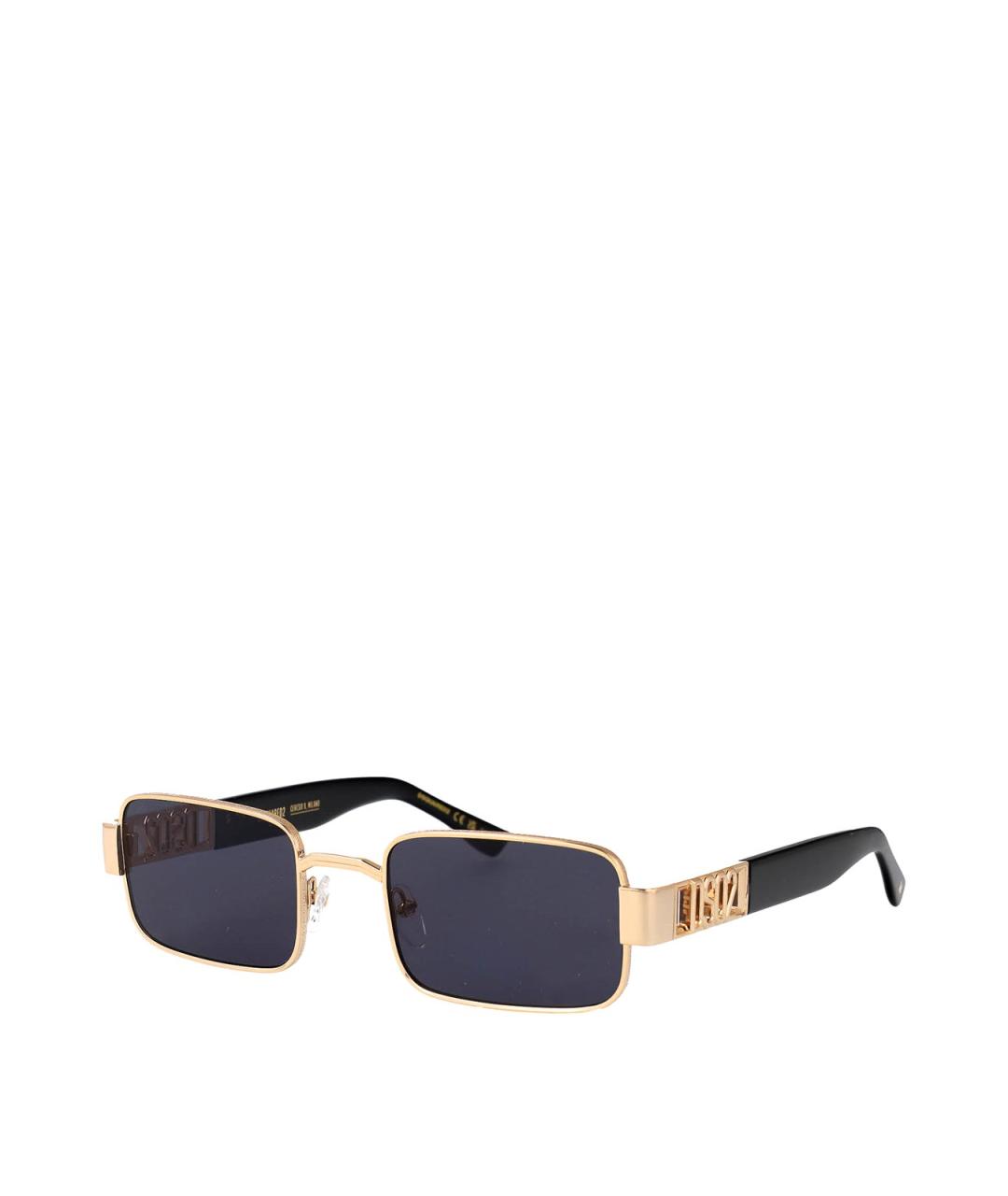 DSQUARED2 Золотые металлические солнцезащитные очки, фото 2