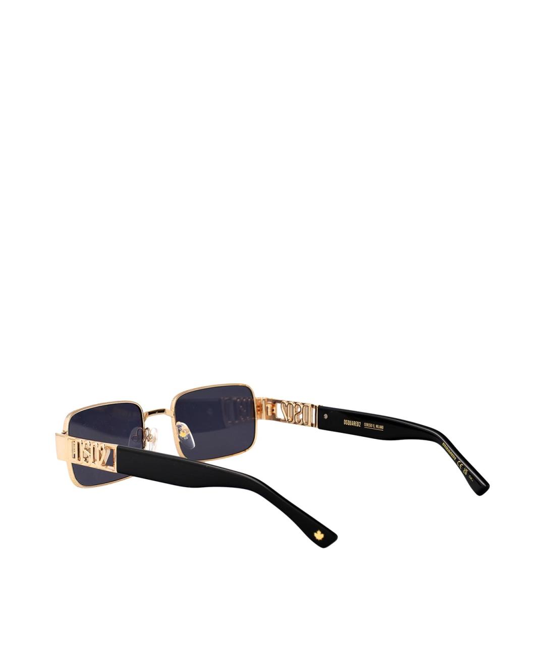 DSQUARED2 Золотые металлические солнцезащитные очки, фото 4