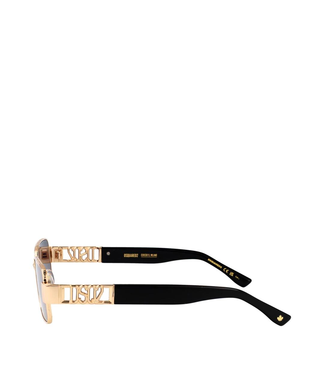 DSQUARED2 Золотые металлические солнцезащитные очки, фото 3