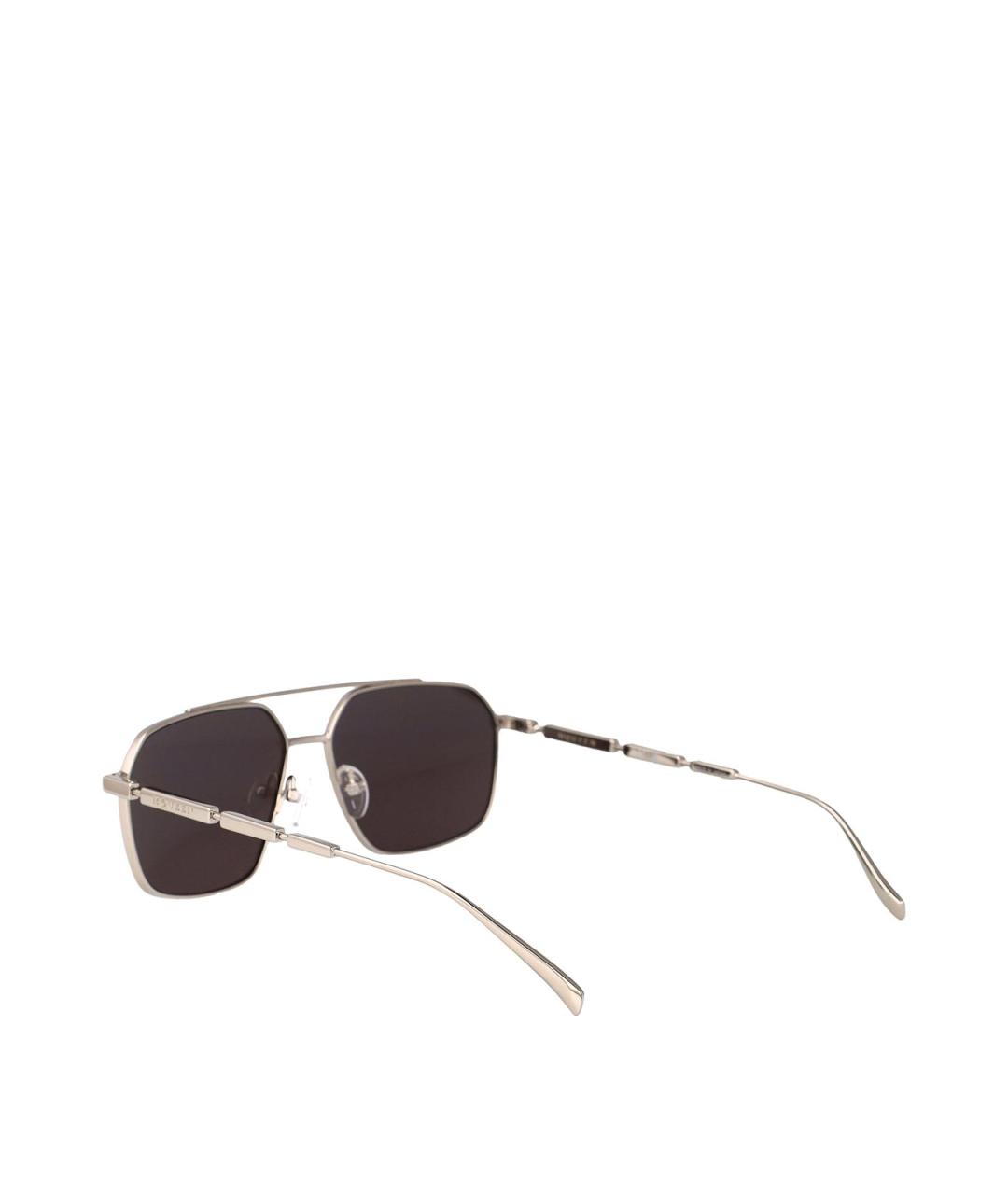 ALEXANDER MCQUEEN Серебряные металлические солнцезащитные очки, фото 4