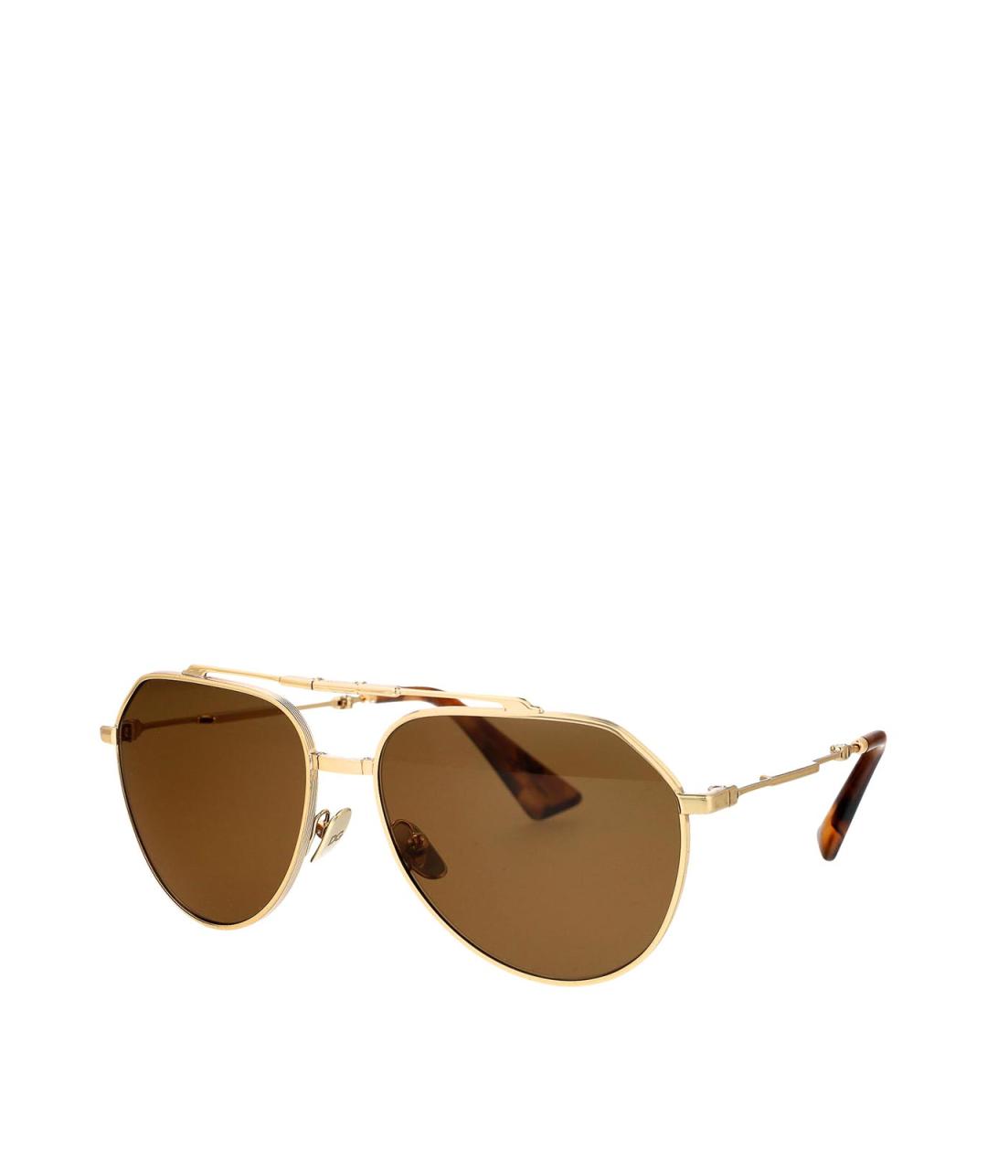 DOLCE&GABBANA Золотые металлические солнцезащитные очки, фото 2