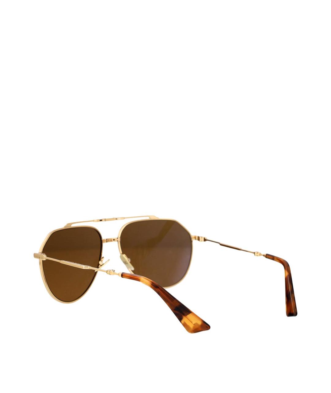 DOLCE&GABBANA Золотые металлические солнцезащитные очки, фото 4