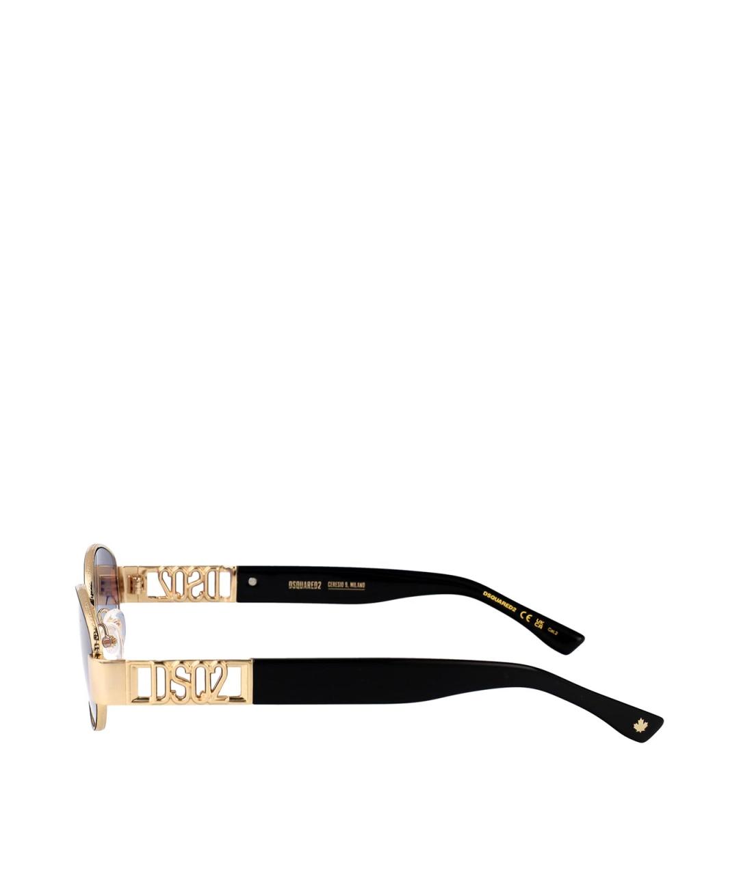 DSQUARED2 Золотые металлические солнцезащитные очки, фото 3