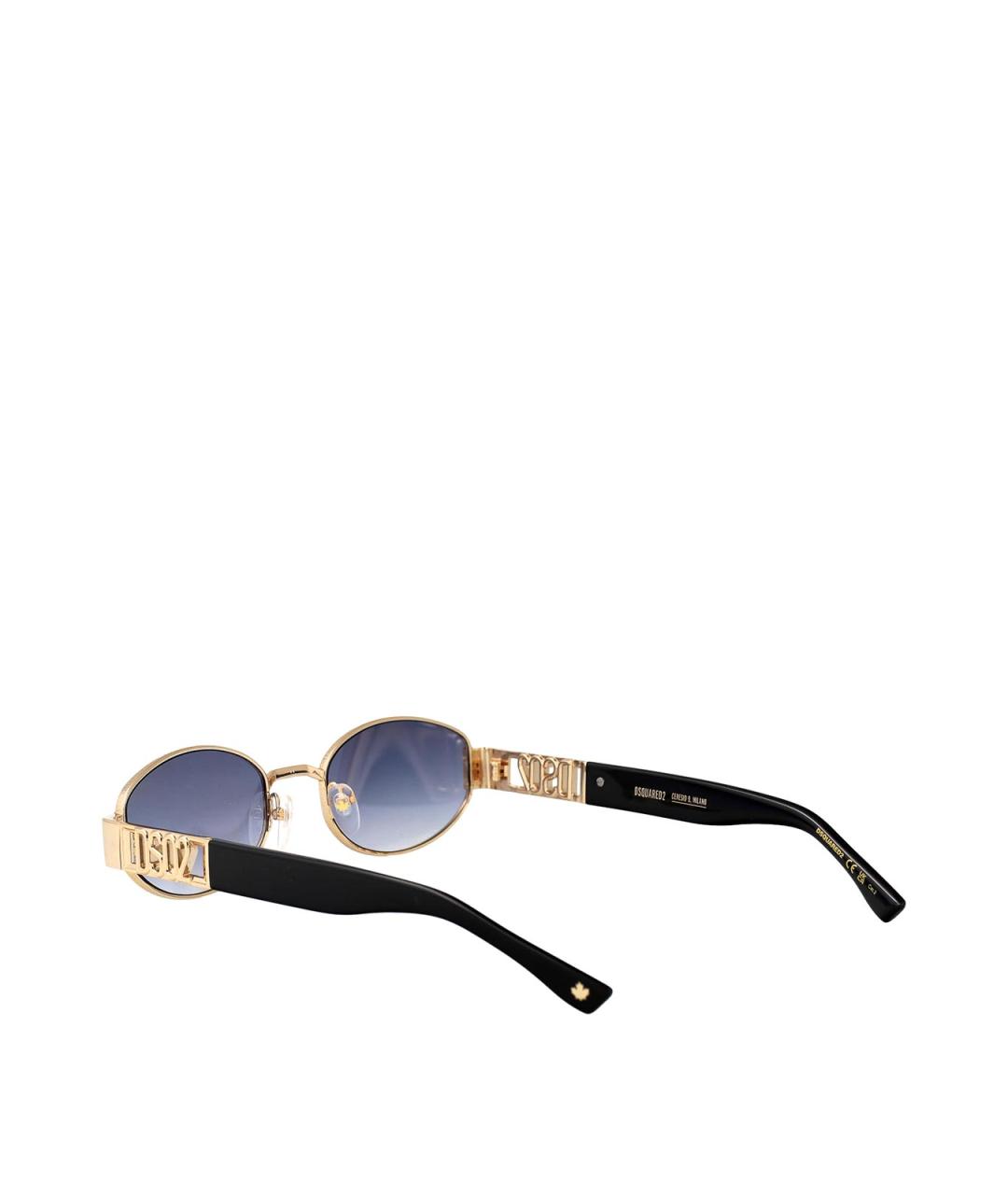 DSQUARED2 Золотые металлические солнцезащитные очки, фото 4