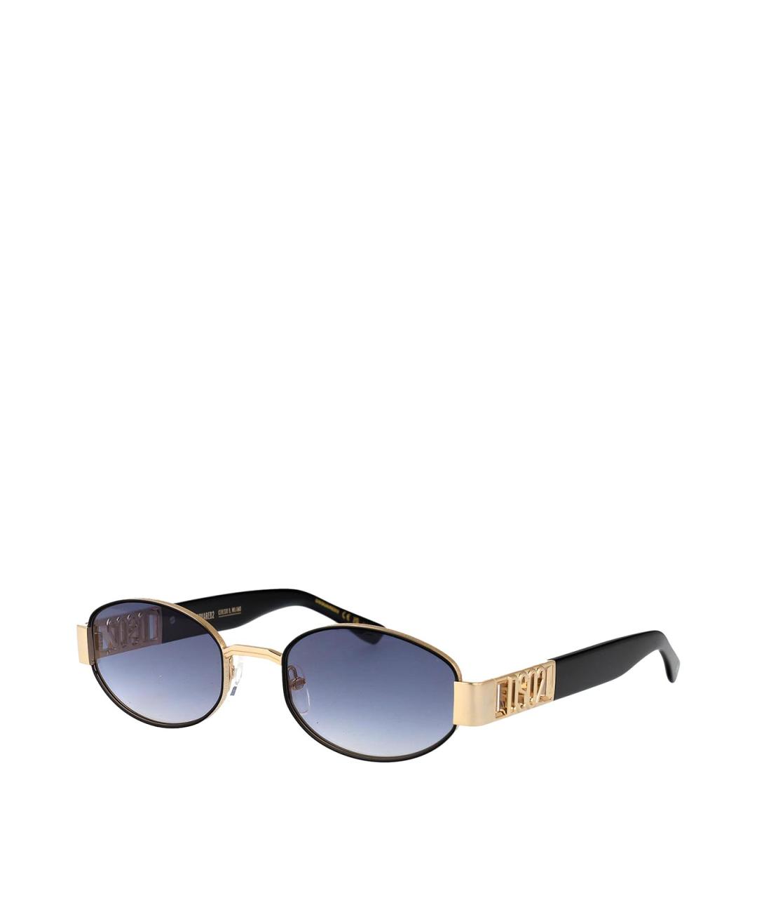 DSQUARED2 Золотые металлические солнцезащитные очки, фото 2