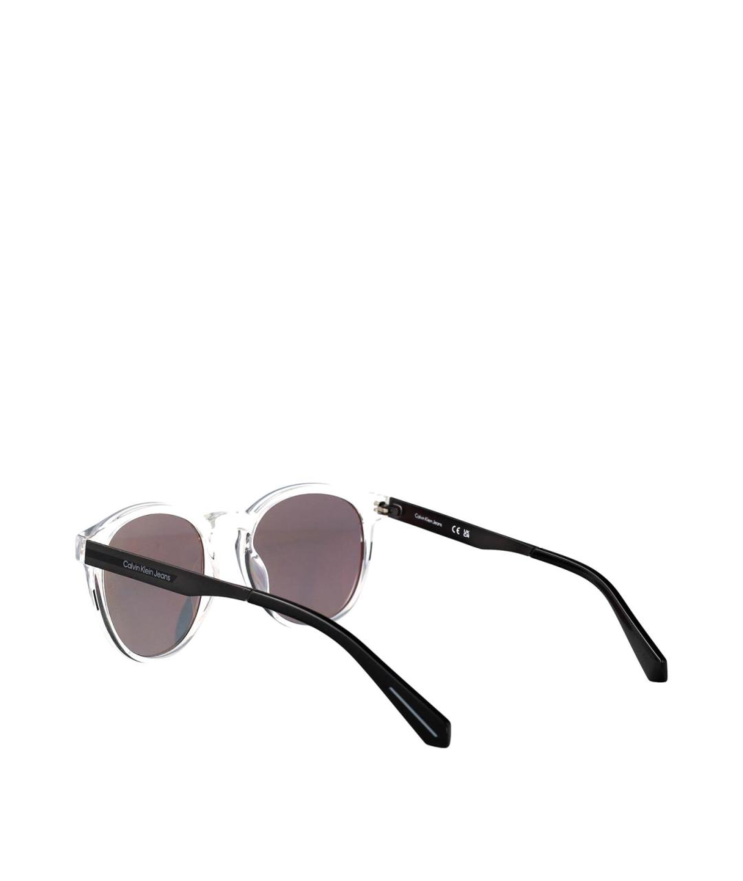 CALVIN KLEIN Белые пластиковые солнцезащитные очки, фото 4