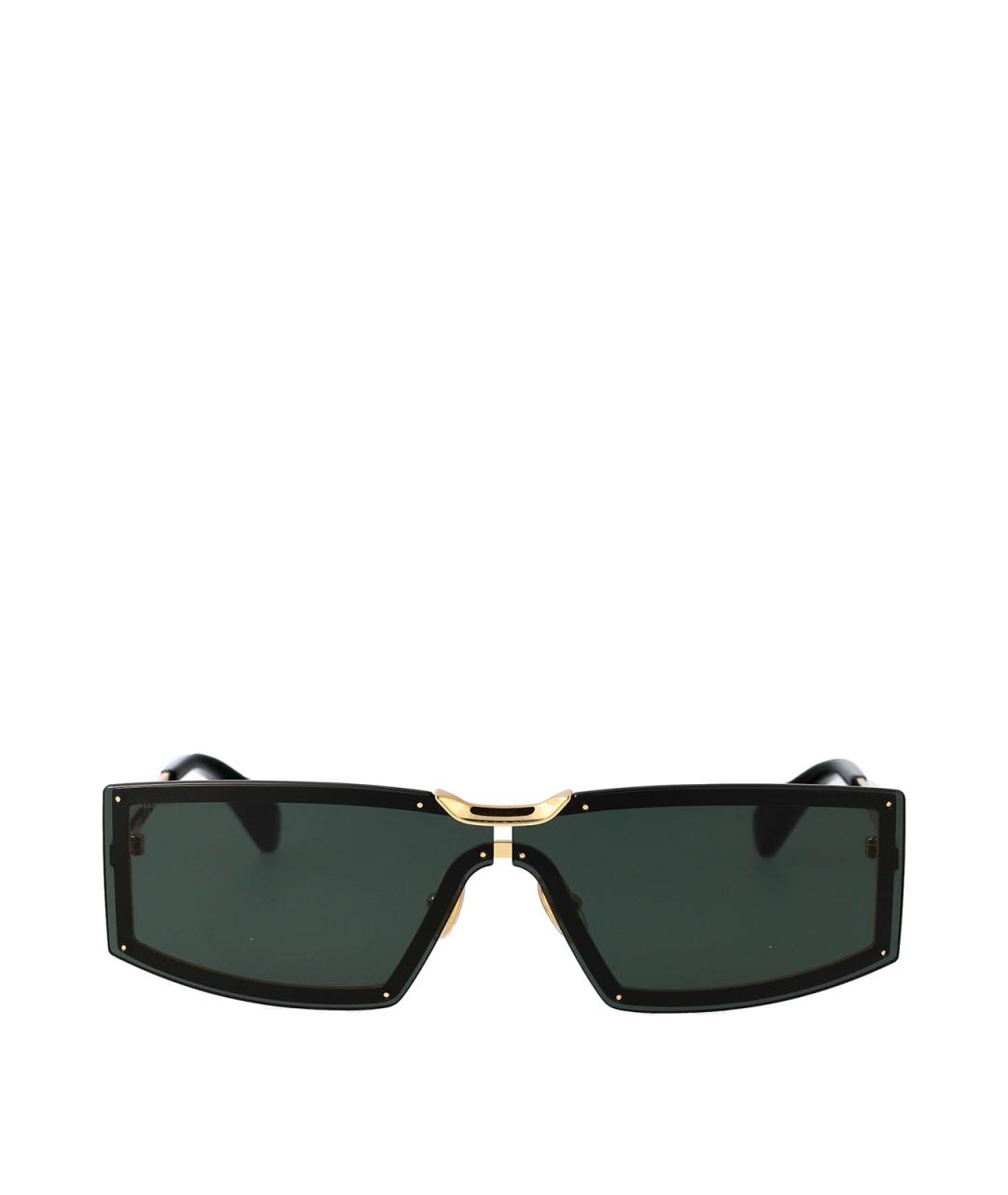 MAX MARA Золотые металлические солнцезащитные очки, фото 1