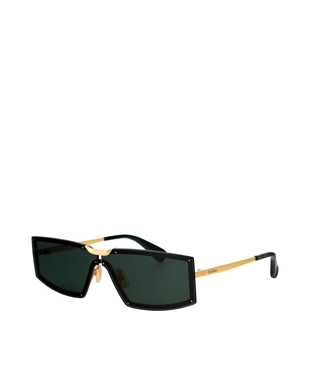 MAX MARA Золотые металлические солнцезащитные очки, фото 2