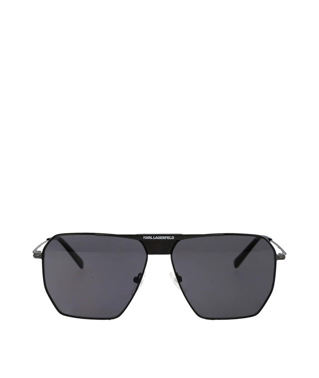 KARL LAGERFELD Черные металлические солнцезащитные очки, фото 1