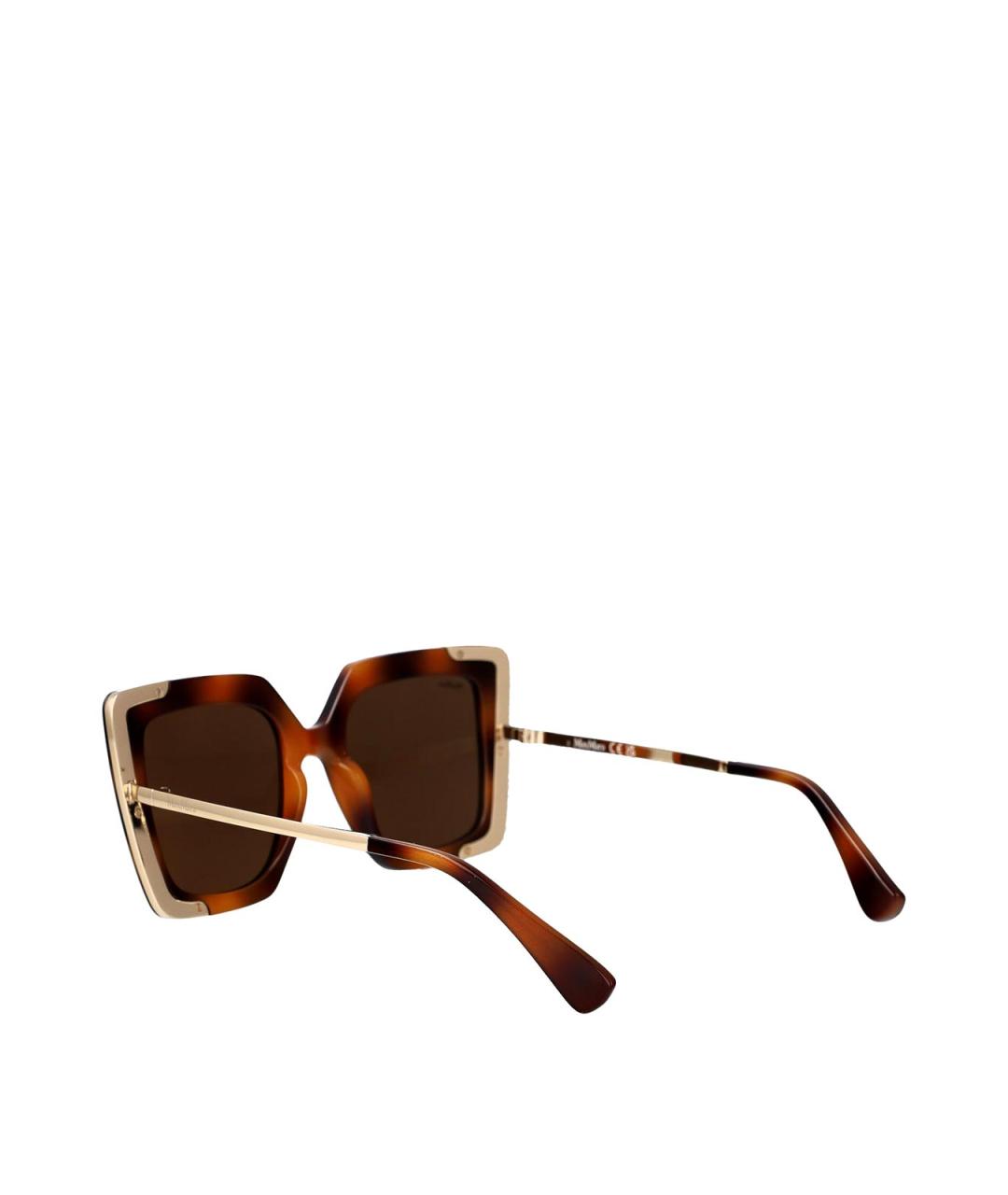 MAX MARA Коричневые пластиковые солнцезащитные очки, фото 4