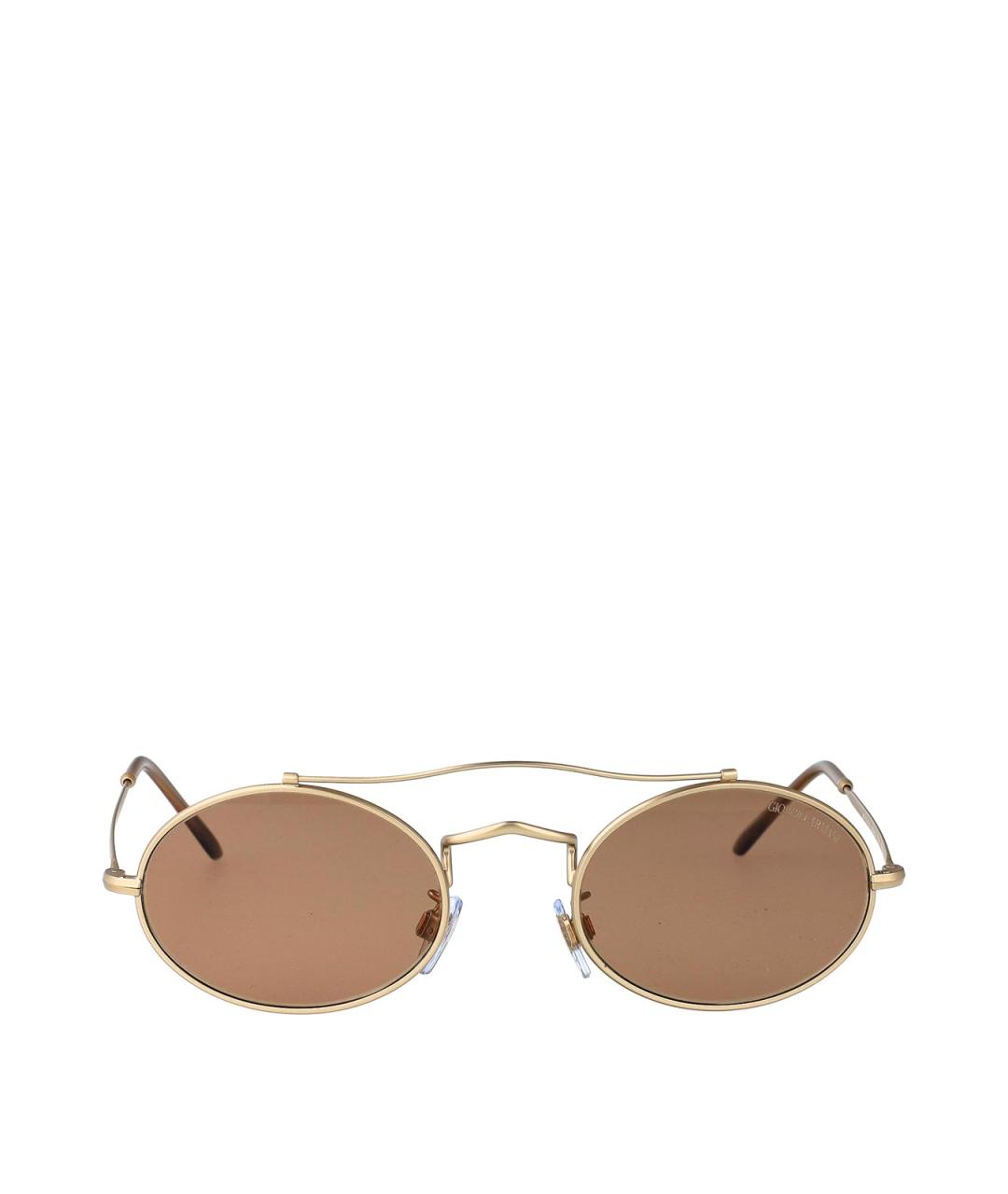 GIORGIO ARMANI Золотые металлические солнцезащитные очки, фото 1