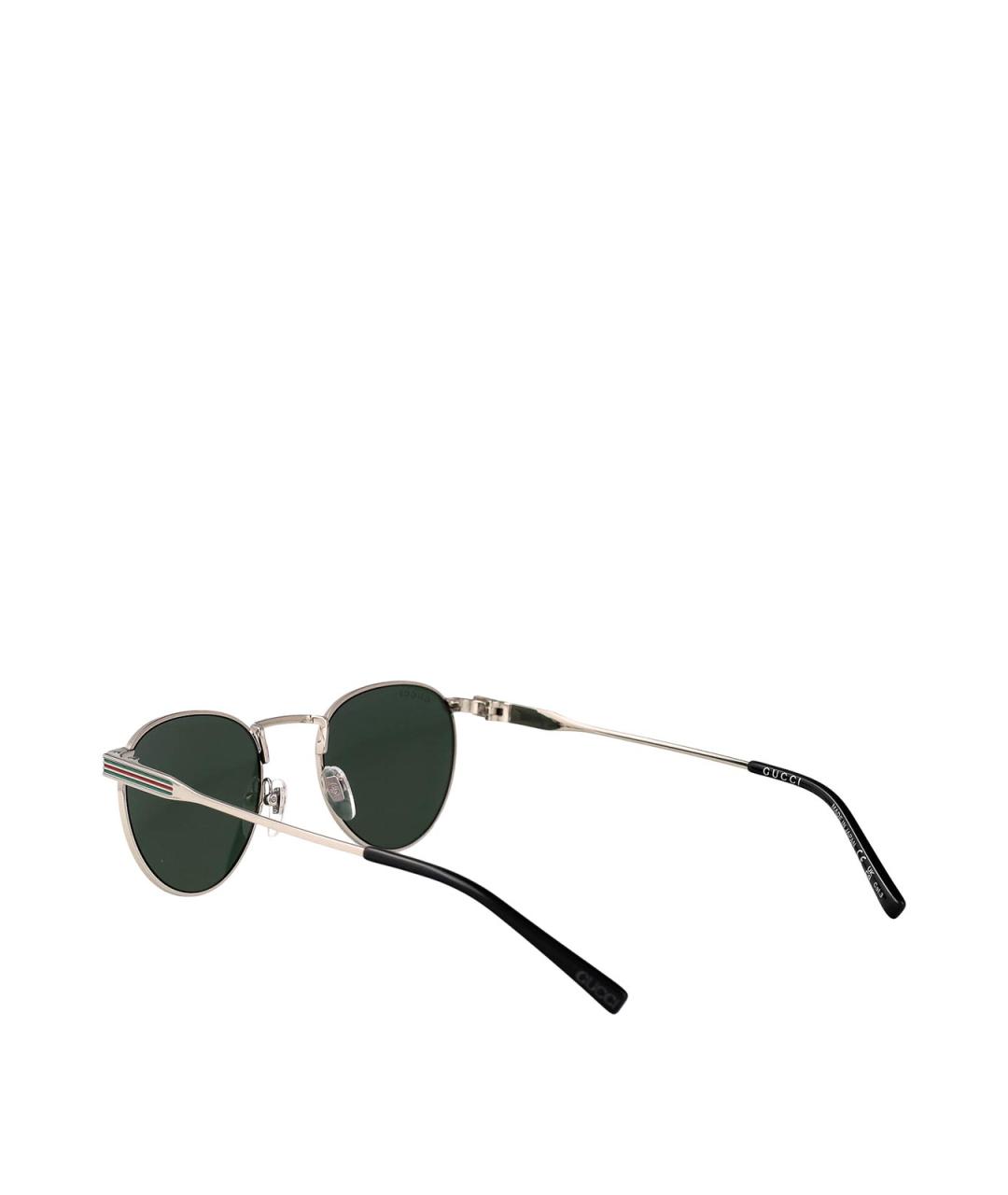 GUCCI Зеленые металлические солнцезащитные очки, фото 4