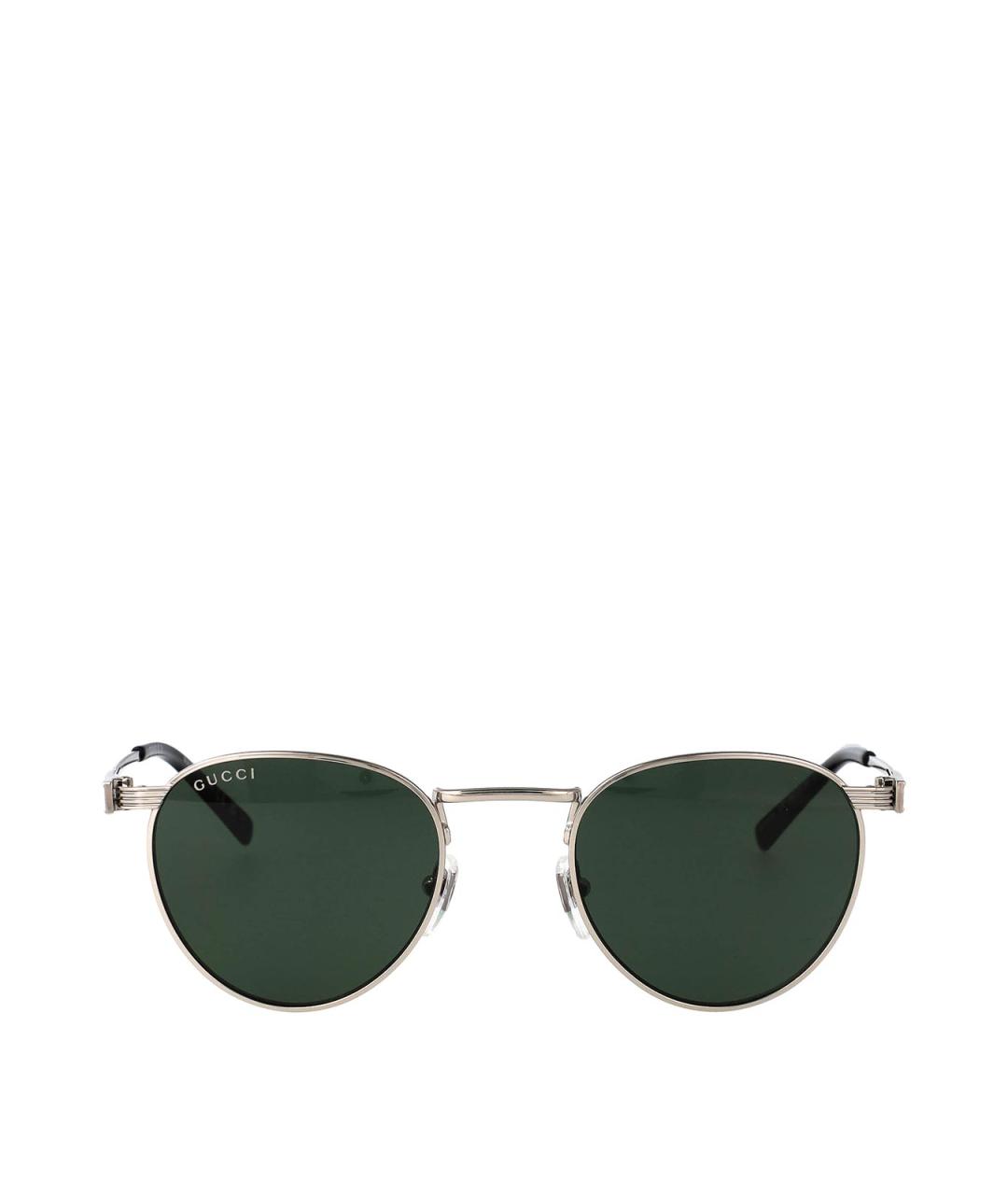 GUCCI Зеленые металлические солнцезащитные очки, фото 1