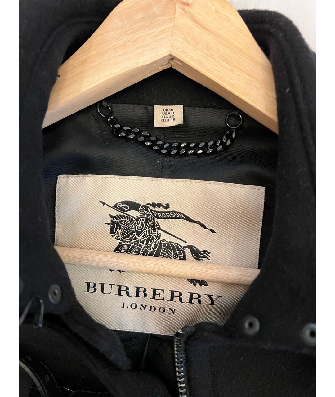 BURBERRY Черное шерстяное пальто, фото 3