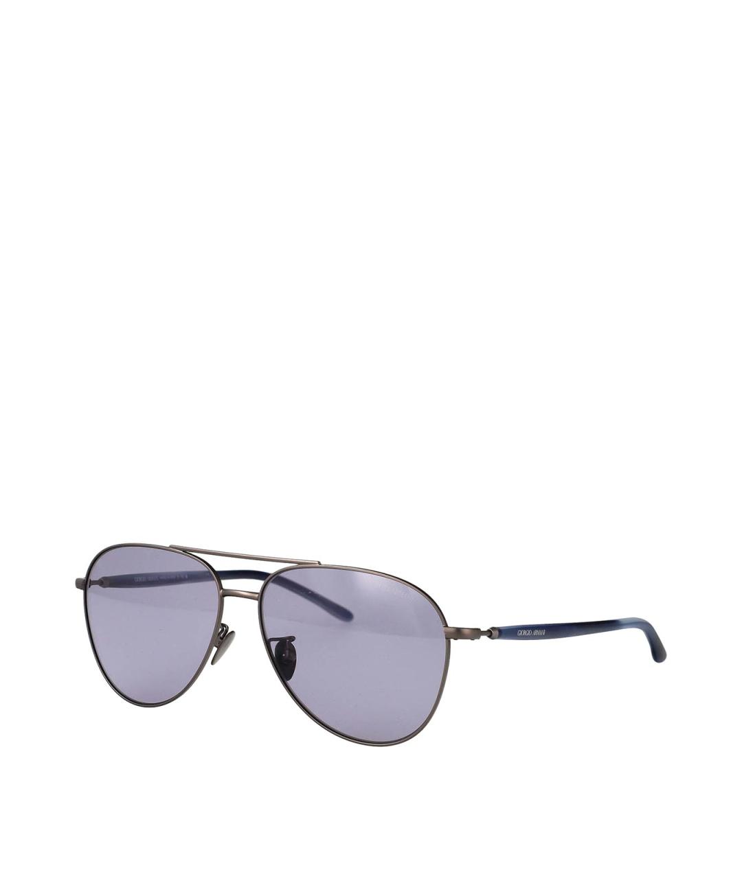 GIORGIO ARMANI Синие металлические солнцезащитные очки, фото 2