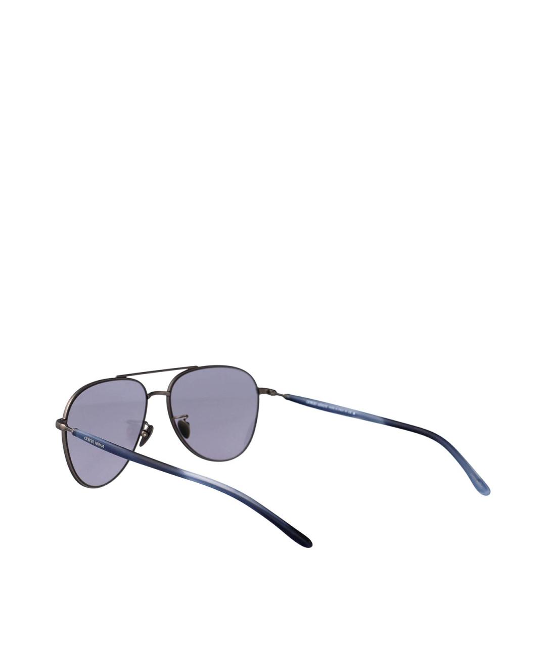 GIORGIO ARMANI Синие металлические солнцезащитные очки, фото 4