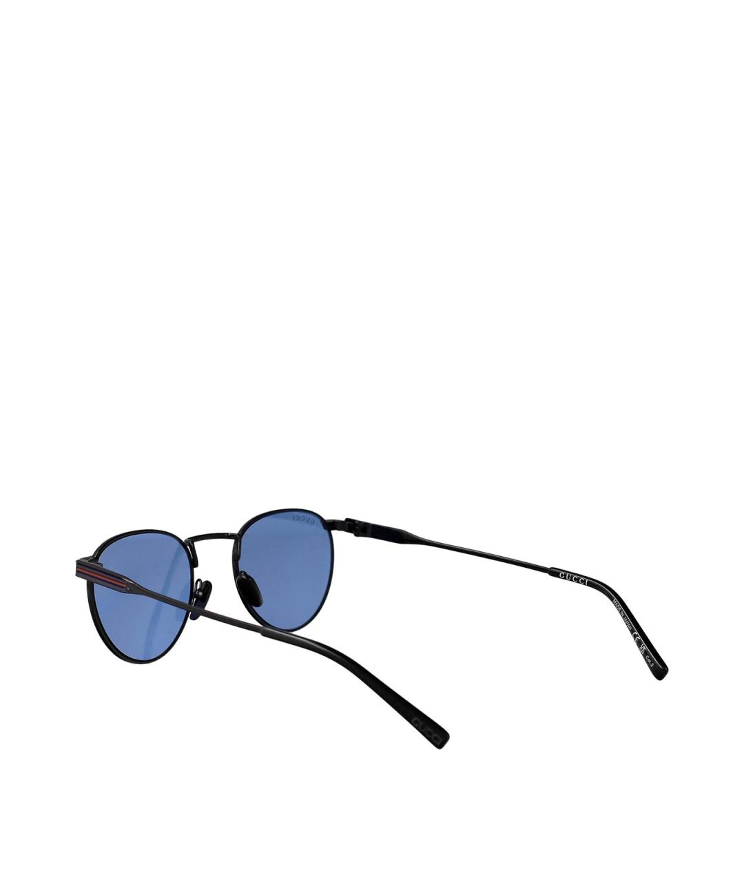 GUCCI Черные металлические солнцезащитные очки, фото 4