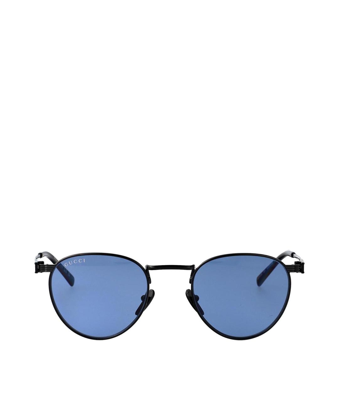GUCCI Черные металлические солнцезащитные очки, фото 1