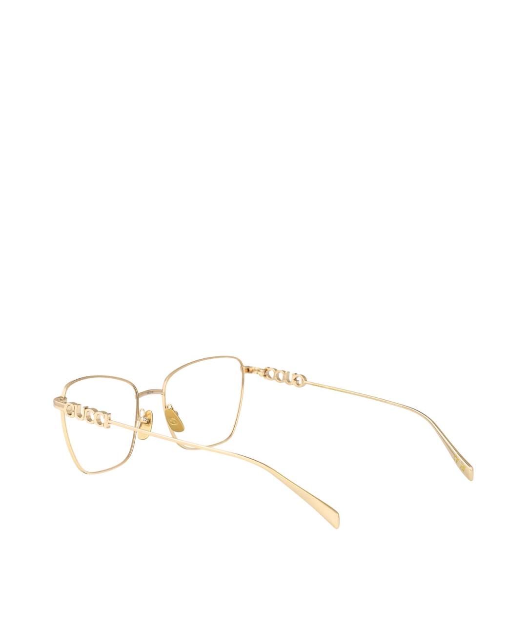 GUCCI Золотые металлические солнцезащитные очки, фото 4