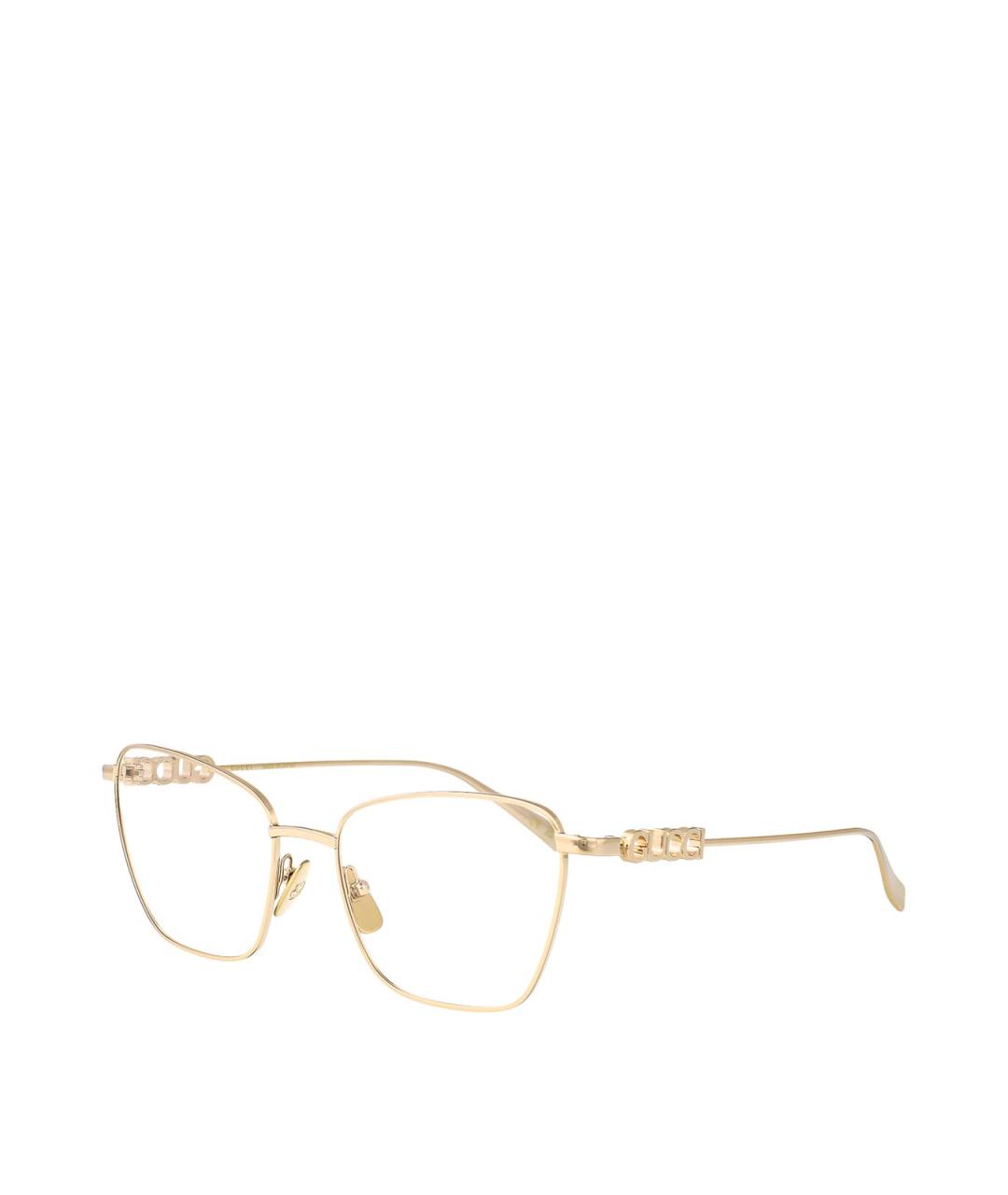 GUCCI Золотые металлические солнцезащитные очки, фото 2